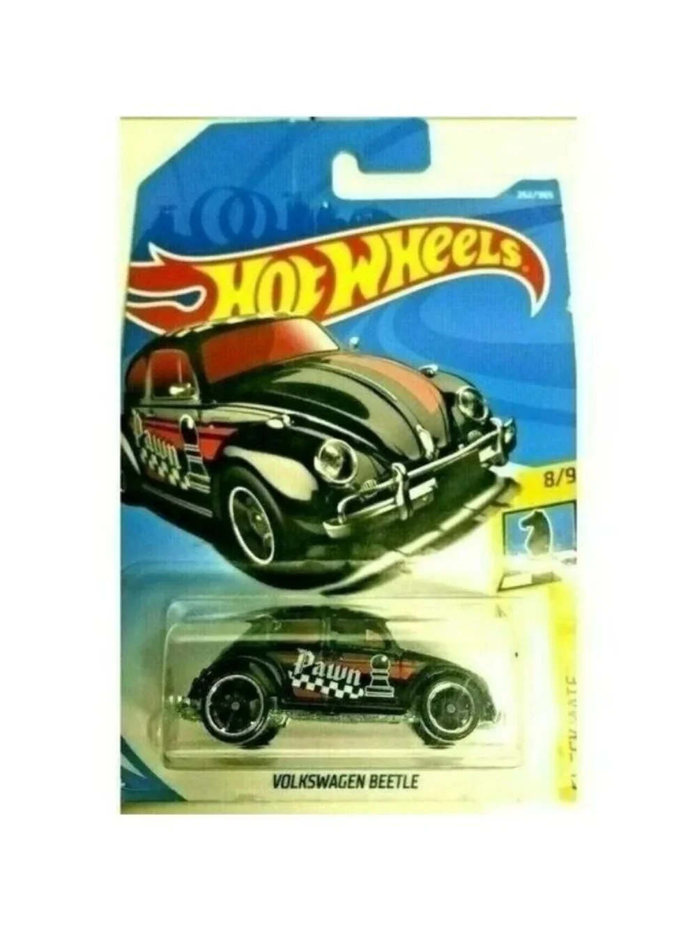 Die Cast Hot Wheels 2017 Checkmate-Pawn 8/9 VOLKSWAGEN BEETLE #262/365 Black New